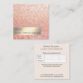 Minimale eenvoudige moderne glitterij afsprakenkaartje (Voorkant / Achterkant)