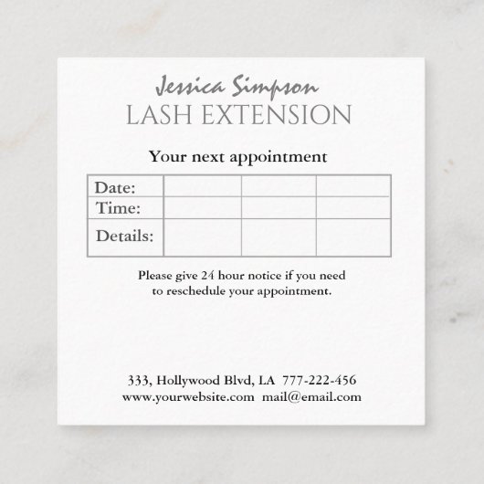 Minimale eenvoudige, moderne goudglitterij afsprakenkaartje (Achterkant)