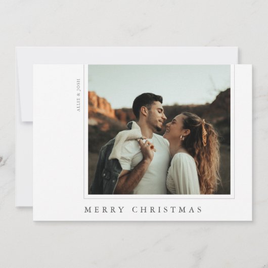 Minimale eenvoudige, moderne Lijst-Kaart met recht Feestdagenkaart (Voorkant)