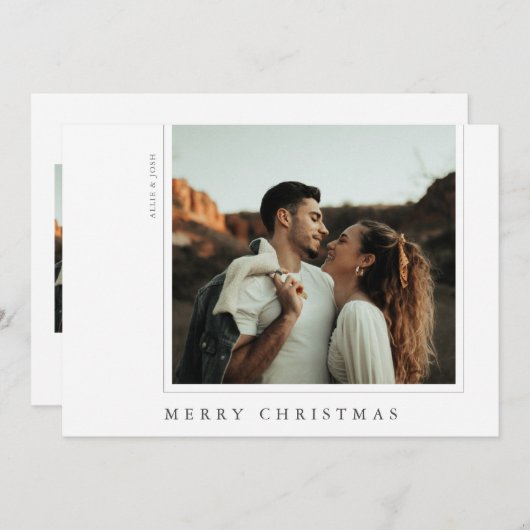 Minimale eenvoudige, moderne Lijst-Kaart met recht Feestdagenkaart (Voorkant / Achterkant)