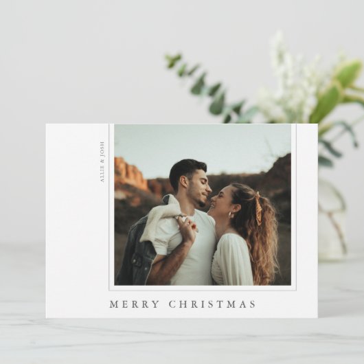 Minimale eenvoudige, moderne Lijst-Kaart met recht Feestdagenkaart (Staand voorkant)