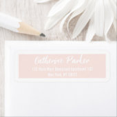 Minimale eenvoudige, moderne peach-pulp en wit etiket (Insitu)