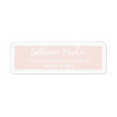 Minimale eenvoudige, moderne peach-pulp en wit etiket (Voorkant)