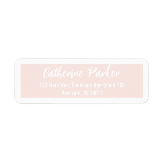 Minimale eenvoudige, moderne peach-pulp en wit etiket (Voorkant)