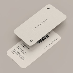 Minimale eenvoudige moderne professionele zand QR Visitekaartje