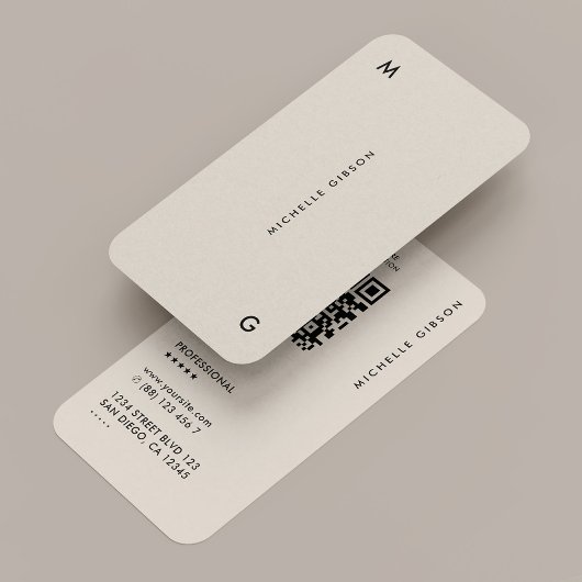 Minimale eenvoudige moderne professionele zand QR Visitekaartje
