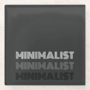 Minimale eenvoudige moderne tekst monochroom glazen onderzetter