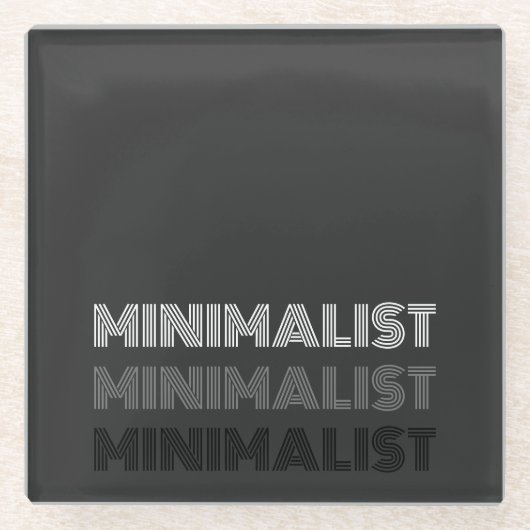 Minimale eenvoudige moderne tekst monochroom glazen onderzetter (Voorkant)