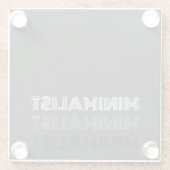 Minimale eenvoudige moderne tekst monochroom glazen onderzetter (Achterkant)