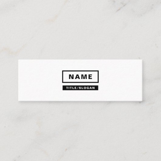 Minimale eenvoudige monochrome mini-Visitekaartjes Mini Visitekaartje (Voorkant)
