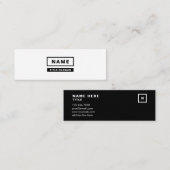 Minimale eenvoudige monochrome mini-Visitekaartjes Mini Visitekaartje (Voorkant / Achterkant)