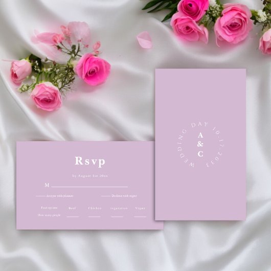 Minimale eenvoudige monogram bruiloft RSVP Informatiekaartje