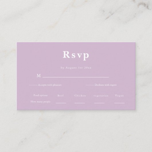 Minimale eenvoudige monogram bruiloft RSVP Informatiekaartje (Voorkant)