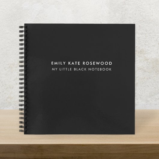 Minimale eenvoudige monogram naam Mijn kleine zwar Notitieboek