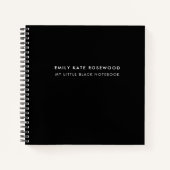 Minimale eenvoudige monogram naam Mijn kleine zwar Notitieboek (Voorkant)