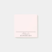 Minimale eenvoudige naam op roze blush post-it® notes (Voorkant)