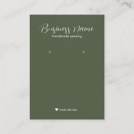 Minimale eenvoudige Olivine Modern Earring Display Visitekaartje
