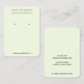 Minimale Eenvoudige pasteelgroene oorenkaarten Visitekaartje (Voorkant / Achterkant)