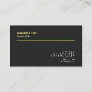 Minimale Eenvoudige Plain Black Creative Founder C Visitekaartje