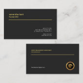 Minimale Eenvoudige Plain Black Creative Founder C Visitekaartje (Voorkant / Achterkant)