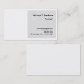 Minimale eenvoudige platte architect grijs wit visitekaartje (Voorkant / Achterkant)