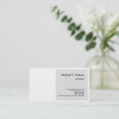 Minimale eenvoudige platte architect grijs wit visitekaartje (Staand voorkant)