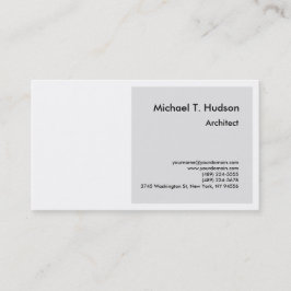 Minimale eenvoudige platte architect grijs wit visitekaartje