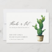 Minimale Eenvoudige Potted Cactus Green Foliage We Bedankkaart (Voorkant)