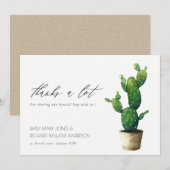 Minimale Eenvoudige Potted Cactus Green Foliage We Bedankkaart (Voorkant / Achterkant)