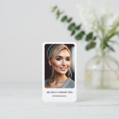 Minimale Eenvoudige Professionele Foto Logo Wit Visitekaartje (Staand voorkant)