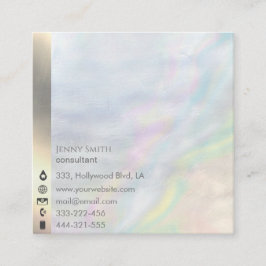 Minimale eenvoudige professionele holografisch vierkante visitekaartje