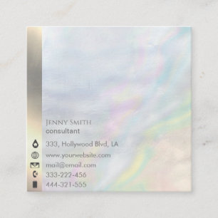 Minimale eenvoudige professionele holografisch vierkante visitekaartje