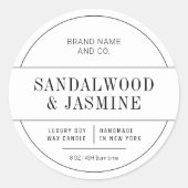 Minimale Eenvoudige Professionele Kaars Productlab Ronde Sticker (Voorkant)