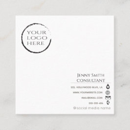 Minimale eenvoudige professionele logo vierkante visitekaartje