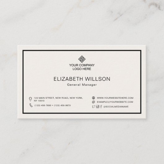 Minimale Eenvoudige Professionele Logo Visitekaartje (Voorkant)