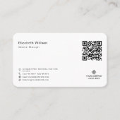 Minimale Eenvoudige QR Code Business Logo Professi Visitekaartje (Voorkant)
