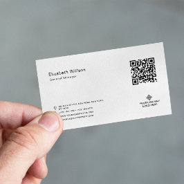 Minimale Eenvoudige QR Code Business Logo Professi Visitekaartje