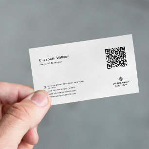 Minimale Eenvoudige QR Code Business Logo Professi Visitekaartje