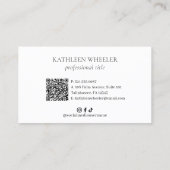 Minimale Eenvoudige QR Code Elegant Haar Stylist M Visitekaartje (Achterkant)