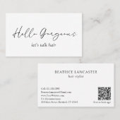 Minimale Eenvoudige QR Code Modern Elegant Visitekaartje (Voorkant / Achterkant)