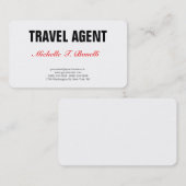 Minimale, eenvoudige reisagent voor professionals visitekaartje (Voorkant / Achterkant)