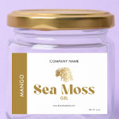 Minimale Eenvoudige Retro Goud Wit Zee Moss Smaak Voedselcontainer Etiket