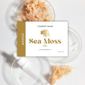 Minimale Eenvoudige Retro Goud Wit Zee Moss Smaak Voedselcontainer Etiket