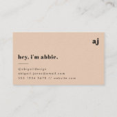 Minimale Eenvoudige Retrofeminine Blush Pink Visitekaartje (Achterkant)