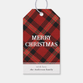 Minimale eenvoudige rode buffel gespeeld Vrolijk k Cadeaulabel