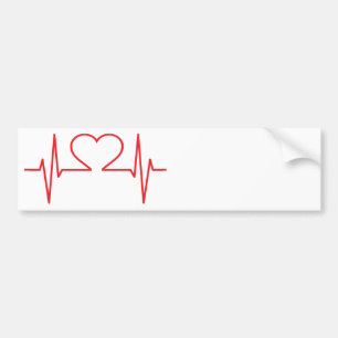 Minimale Eenvoudige Rode Hartslag Verpleegkundig M Bumpersticker