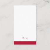 Minimale Eenvoudige Rode Moderne QR-code Weddensch Informatiekaartje (Achterkant)