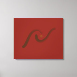 Minimale Eenvoudige Rood Zwart Kunst Canvas Afdruk