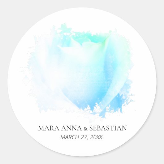 Minimale eenvoudige Roos-Floral Wedding Couples Kl Ronde Sticker (Voorkant)