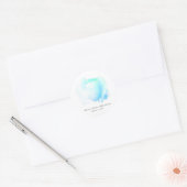 Minimale eenvoudige Roos-Floral Wedding Couples Kl Ronde Sticker (Envelop)